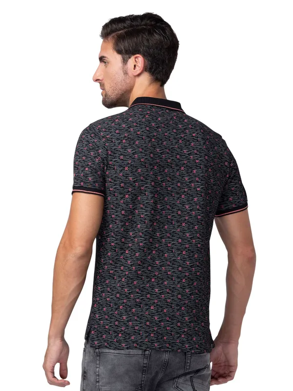 Being Human Regular Fit Men Polo Neck T-Shirts-Black